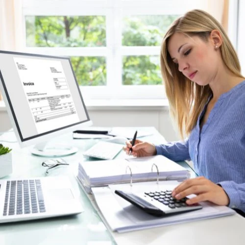 Woman accountant working at a desk