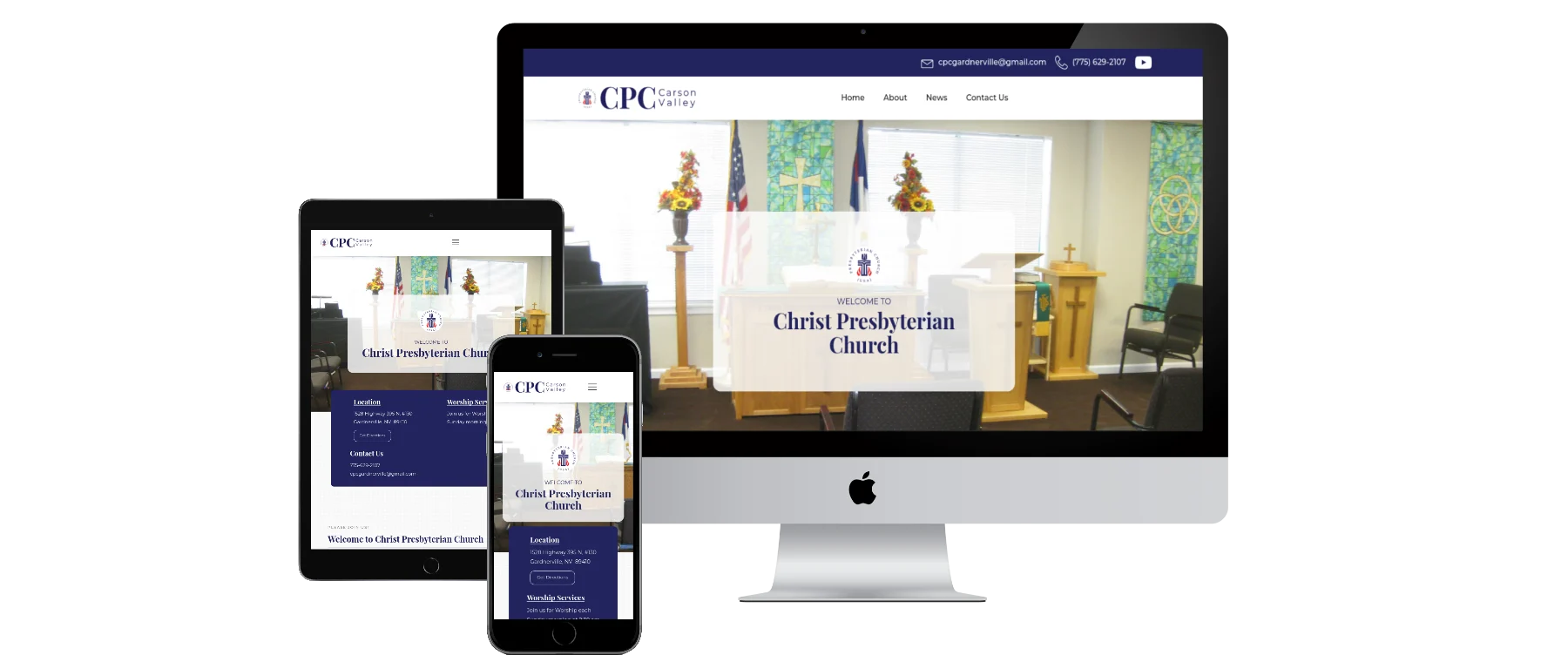 Christ Presbyterian Church website mockups