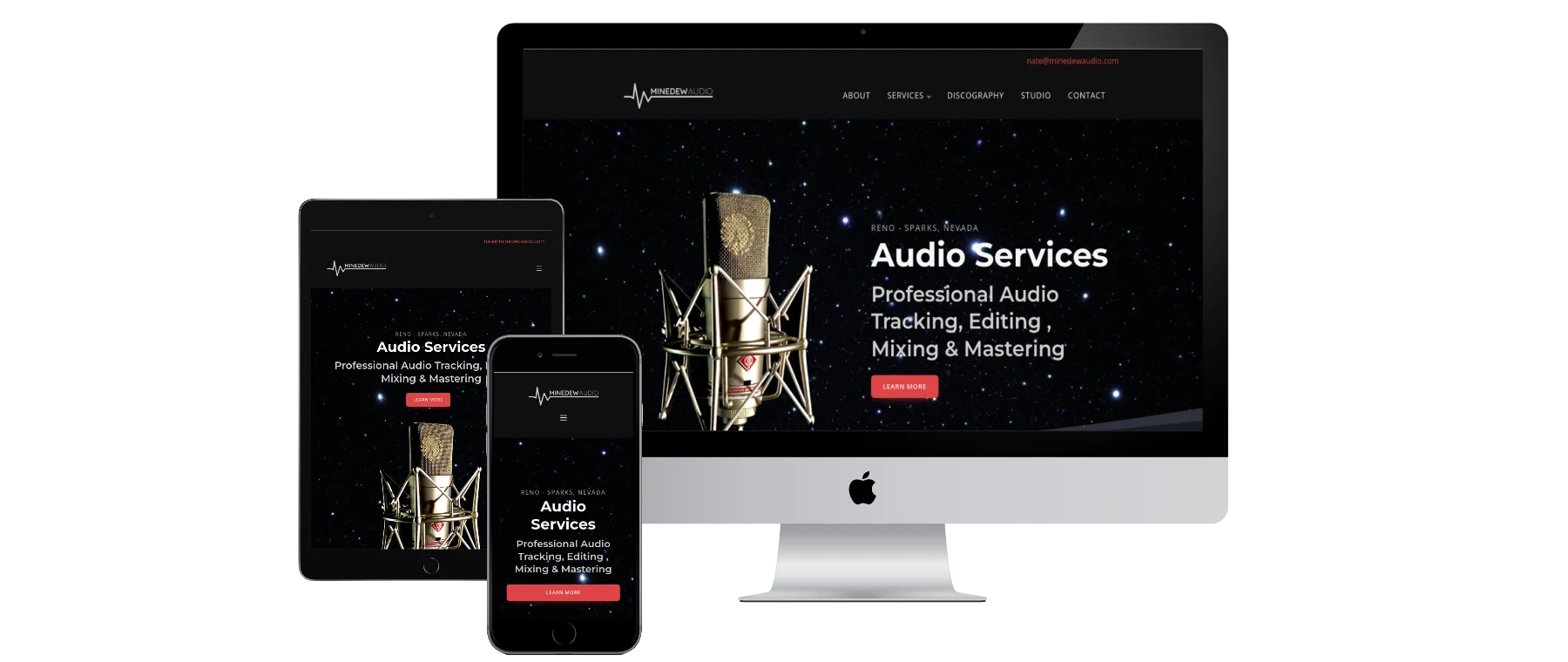 Minedew Audio Website Mockup