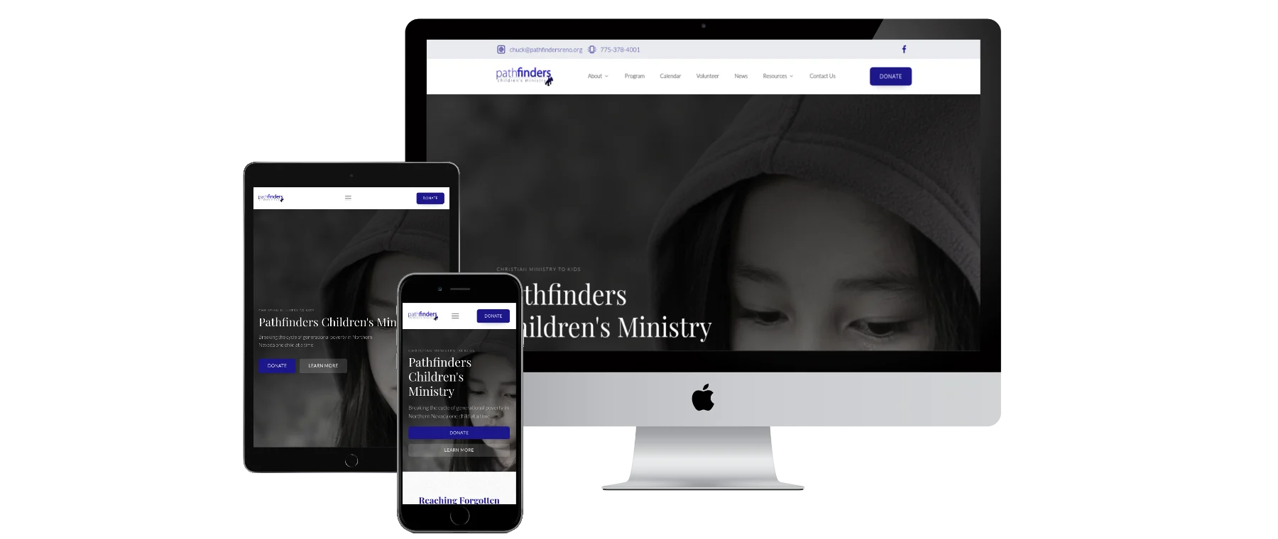 Pathfinders Children's Ministry Website Mockup