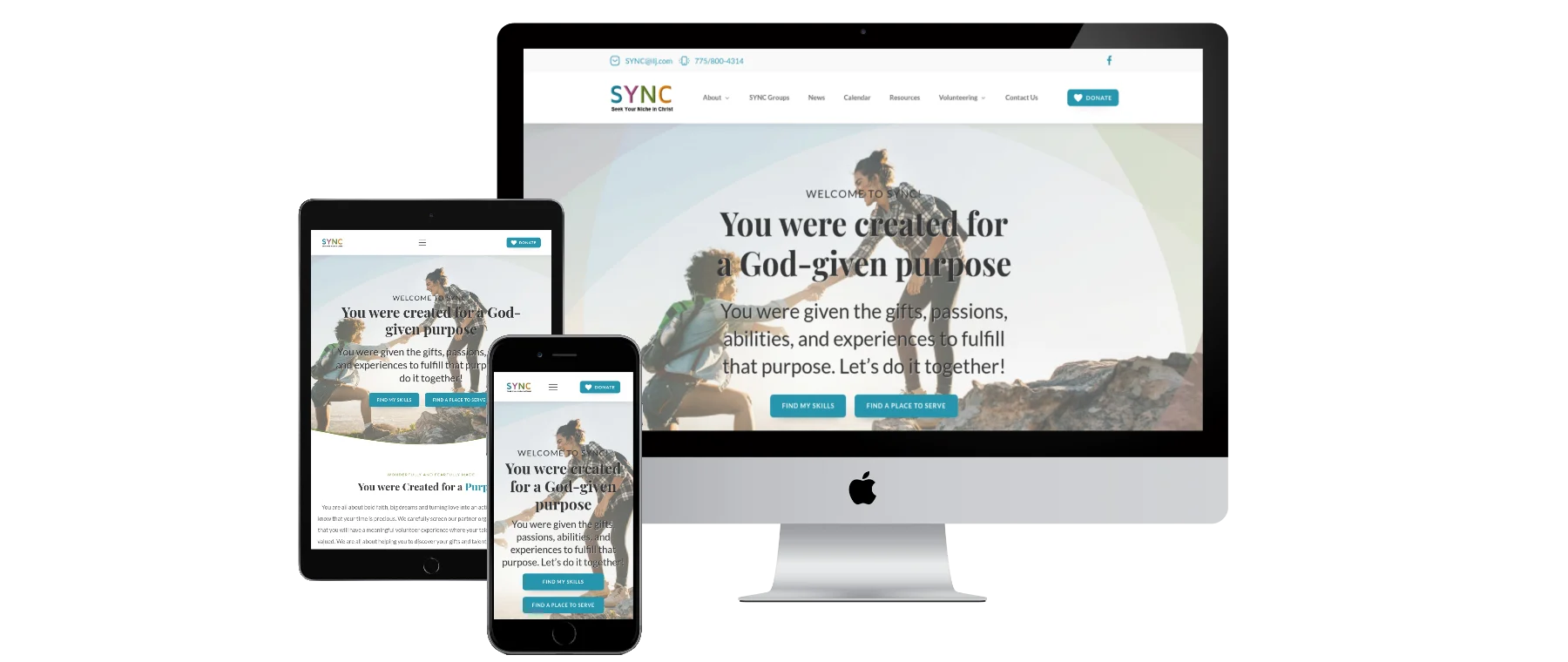 Seek Your Niche in Christ (SYNC) Website Mockup