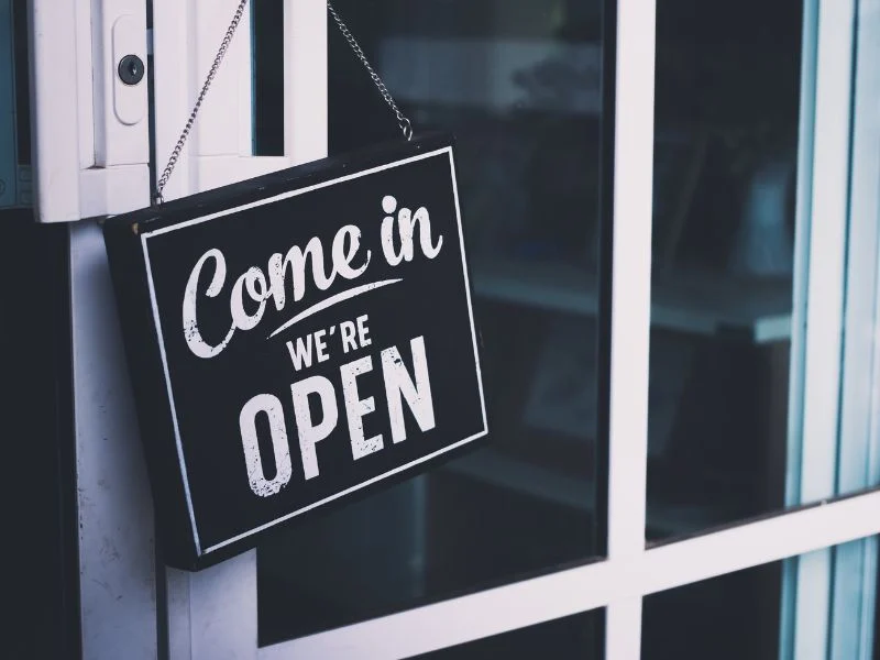 Small business open sign