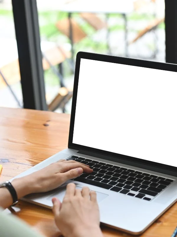 Woman using a laptop computer