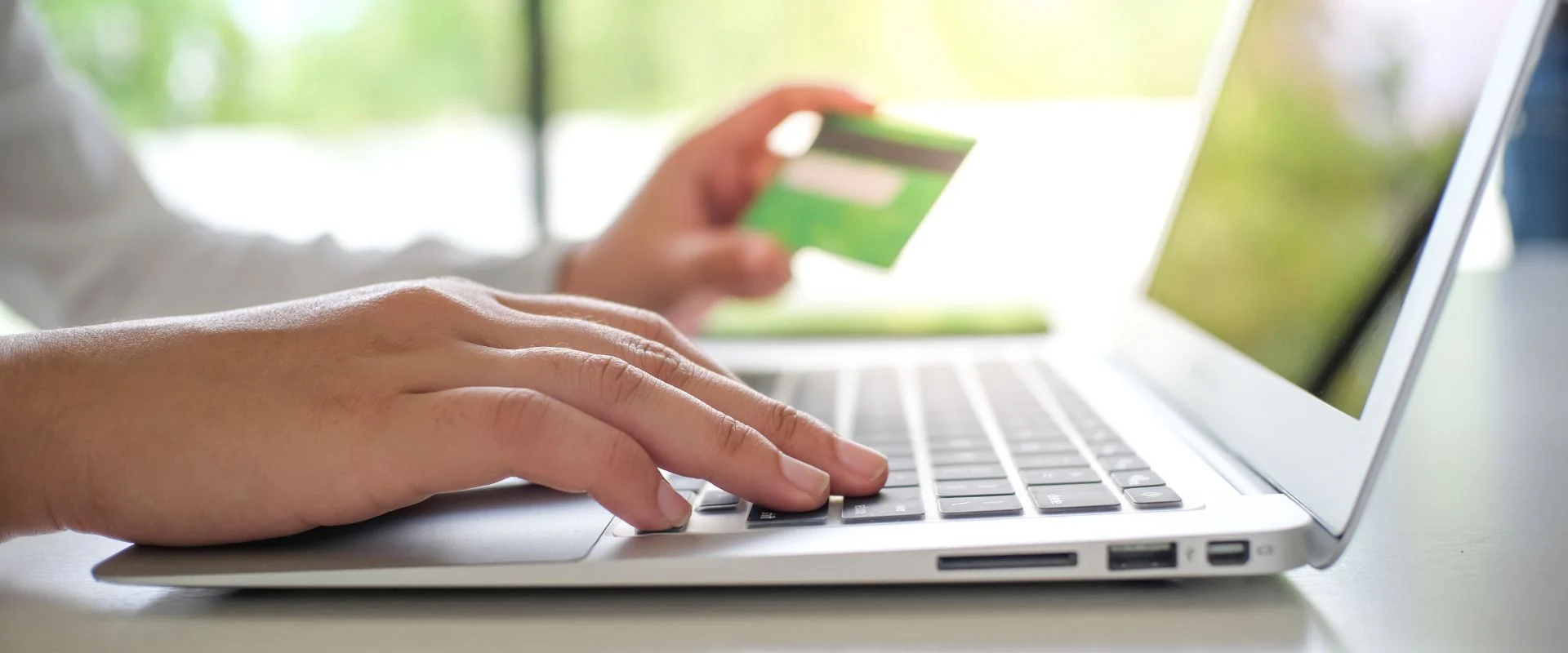 Person using a computer to shop online